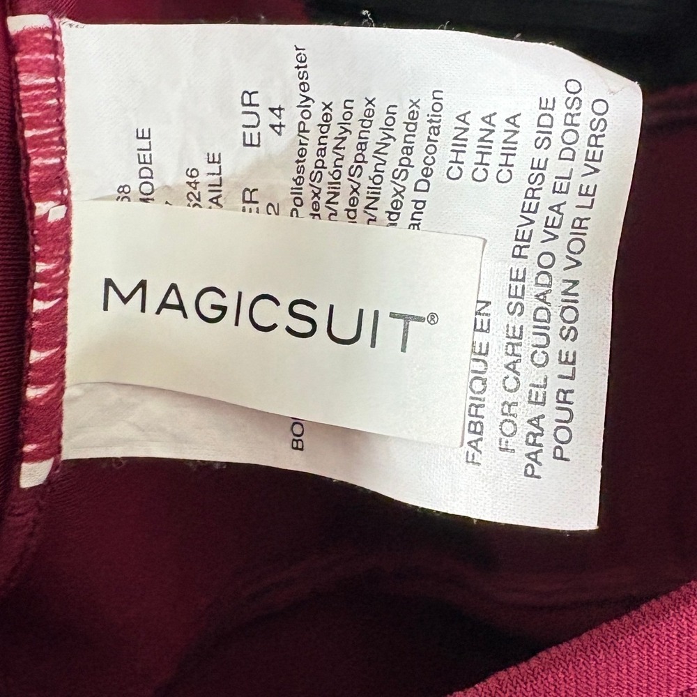 Magicsuit Miraclesuit Bianca Burgundy Halter Romper Swimsuit Slimming Control 14 - Picture 5 of 7